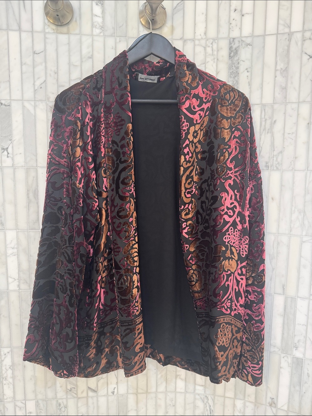 The Kooples Black Velvet Burnout Kimono